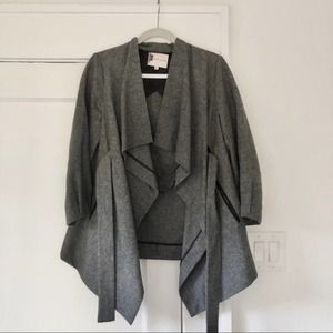 Fleur Wood Coat Anthropologie Grey Wool
